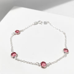 Pulseira pontos rosa