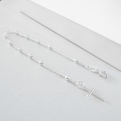 Pulseira bolinhas com cruz