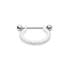 Piercing meia argola conch cravejado na internet