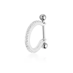 Piercing meia argola conch cravejado