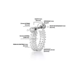 Piercing meia argola cravejada duplo para conch na internet