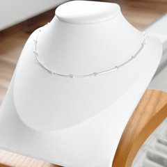 Choker rabo de rato com bolinhas
