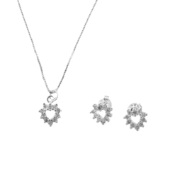 Conjunto coração cravejado vazado - comprar online