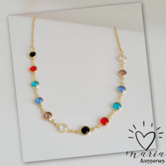 Choker Cristais Cores
