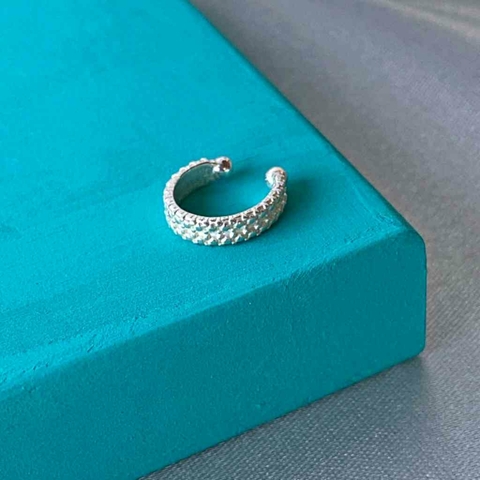 Piercing de pressão argola com detalhe em prata 925