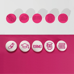 Formatura - Carimbos para Brigadeiros e Docinhos - Kit com 5 unidades