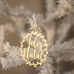Enfeite de Árvore de Natal - Feliz Natal com guirlanda - loja online