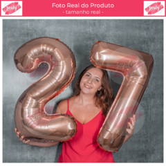 Balão Metalizado Rose Gold Número 9 com 75 cm - comprar online