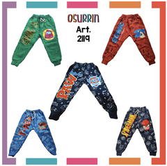 Jogging Pantalón Frisa con bolsillos estampa personajes. T4 al 14.