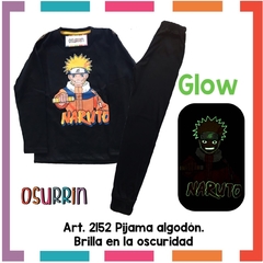 Pijama NARUTO estampa GLOW que BRILLA en la oscuridad 100% algodón peinado premium en internet