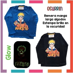 Imagen de Pijama NARUTO estampa GLOW que BRILLA en la oscuridad 100% algodón peinado premium