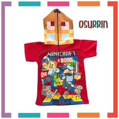 Remera de algodón con máscara MINECRAFT y estampa de Personajes. T4 al 14. - comprar online