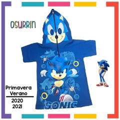 Remera m/c SONIC de algodón con MASCARA estampada. T4 al 14. - OSURRIN