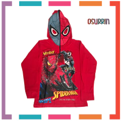 Imagen de Remera de algodón con máscara y estampa de HOMBRE ARAÑA - SPIDERMAN. T4 al 14.