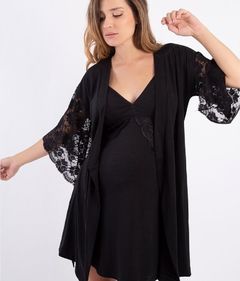 Imagen de Camisón maternal Alma Black T5 y 6