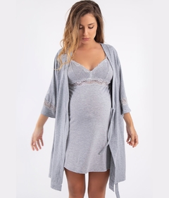 Camisón maternal Antonella Gris - Lo estás haciendo bien  Maternity Shop