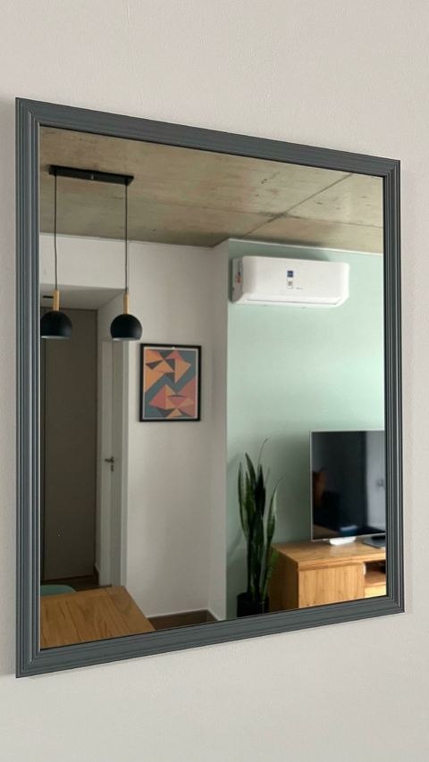 Espejo 40x50 cm con Marco Fino Gris