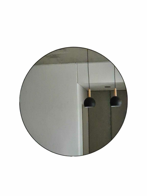 Espejo Redondo 66 cm Marco Negro