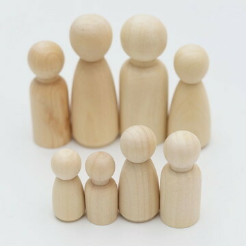 Kit Bonecos Madeira - 26 peças