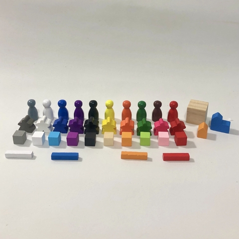 mini kit 37 peças em madeira