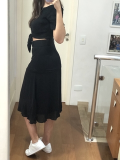 Conjunto Saia Midi e Cropped - Atma Collection