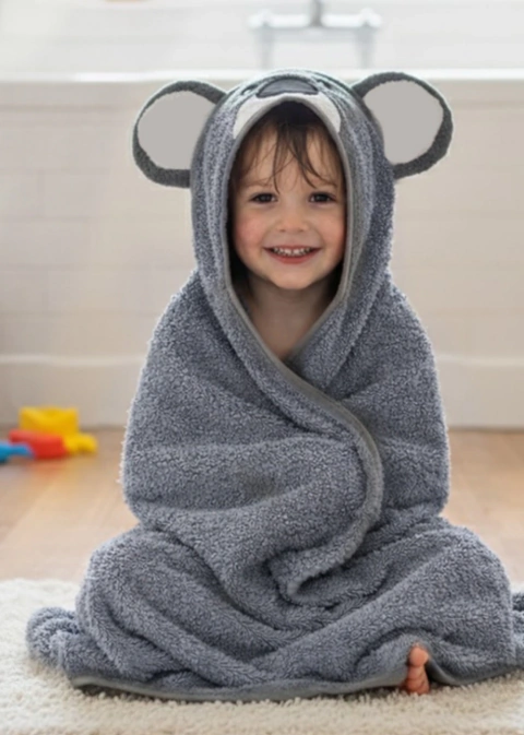 Toallon con capucha infantil 100% algodón Koala