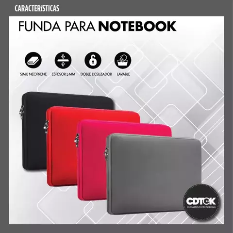 FUNDAS 14"/15"/17" NEOPRENE CON CIERRE -CDTEK- - comprar online