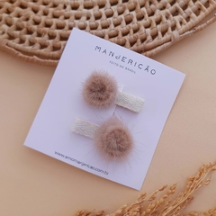 Duo pompom - nude