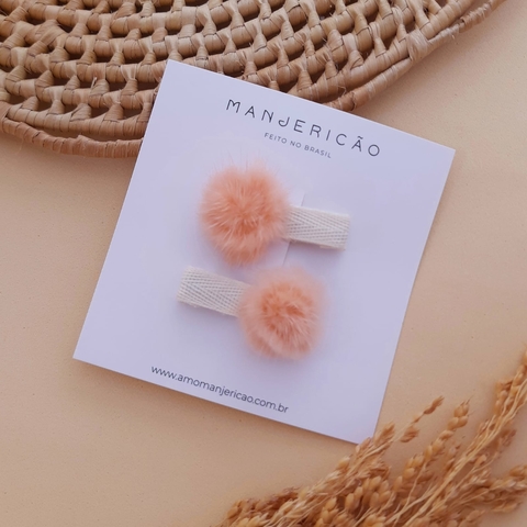 Duo pompom - salmão