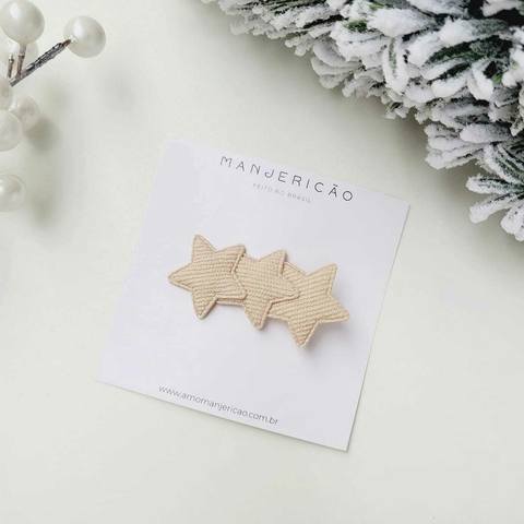CLIP ESTRELAS COTELÊ BEGE