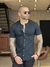 Camisa Manga Longa Preto, Gola Careca com botões amadeirado