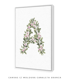 QUADRO DECORATIVO LETRA BOTÂNICA A - Flowersjuls - Quadros botânicos decorativos | Aquarelas autorais