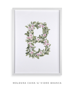 QUADRO DECORATIVO LETRA BOTÂNICA B - Flowersjuls - Quadros botânicos decorativos | Aquarelas autorais