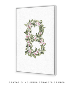 QUADRO DECORATIVO LETRA BOTÂNICA B - Flowersjuls - Quadros botânicos decorativos | Aquarelas autorais