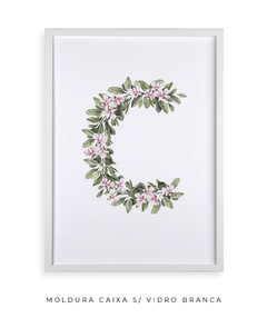 QUADRO DECORATIVO LETRA BOTÂNICA C - Flowersjuls - Quadros botânicos decorativos | Aquarelas autorais