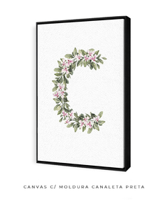 QUADRO DECORATIVO LETRA BOTÂNICA C - Flowersjuls - Quadros botânicos decorativos | Aquarelas autorais