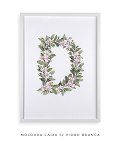 QUADRO DECORATIVO LETRA BOTÂNICA D - Flowersjuls - Quadros botânicos decorativos | Aquarelas autorais