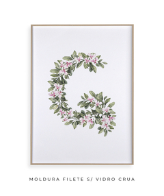 QUADRO DECORATIVO LETRA BOTÂNICA G - loja online