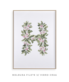 QUADRO DECORATIVO LETRA BOTÂNICA H