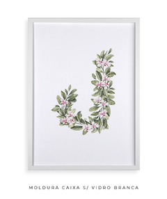 QUADRO DECORATIVO LETRA BOTÂNICA J - Flowersjuls - Quadros botânicos decorativos | Aquarelas autorais