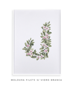 QUADRO DECORATIVO LETRA BOTÂNICA J - Flowersjuls - Quadros botânicos decorativos | Aquarelas autorais