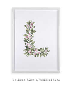 QUADRO DECORATIVO LETRA BOTÂNICA L - Flowersjuls - Quadros botânicos decorativos | Aquarelas autorais