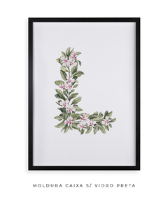 QUADRO DECORATIVO LETRA BOTÂNICA L - Flowersjuls - Quadros botânicos decorativos | Aquarelas autorais