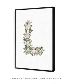 QUADRO DECORATIVO LETRA BOTÂNICA L - Flowersjuls - Quadros botânicos decorativos | Aquarelas autorais