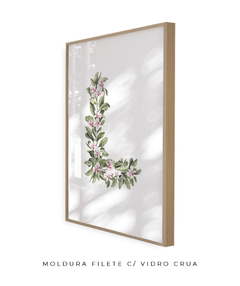 QUADRO DECORATIVO LETRA BOTÂNICA L - Flowersjuls - Quadros botânicos decorativos | Aquarelas autorais