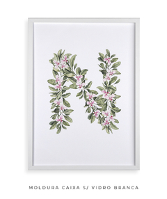 QUADRO DECORATIVO LETRA BOTÂNICA N - Flowersjuls - Quadros botânicos decorativos | Aquarelas autorais