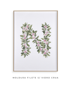 QUADRO DECORATIVO LETRA BOTÂNICA N - Flowersjuls - Quadros botânicos decorativos | Aquarelas autorais