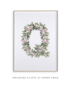 QUADRO DECORATIVO LETRA BOTÂNICA Q - Flowersjuls - Quadros botânicos decorativos | Aquarelas autorais