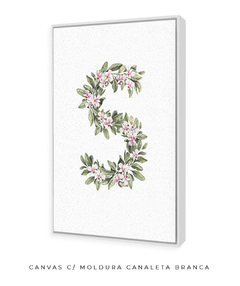 QUADRO DECORATIVO LETRA BOTÂNICA S - Flowersjuls - Quadros botânicos decorativos | Aquarelas autorais