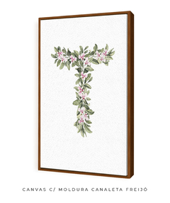 QUADRO DECORATIVO LETRA BOTÂNICA T - Flowersjuls - Quadros botânicos decorativos | Aquarelas autorais